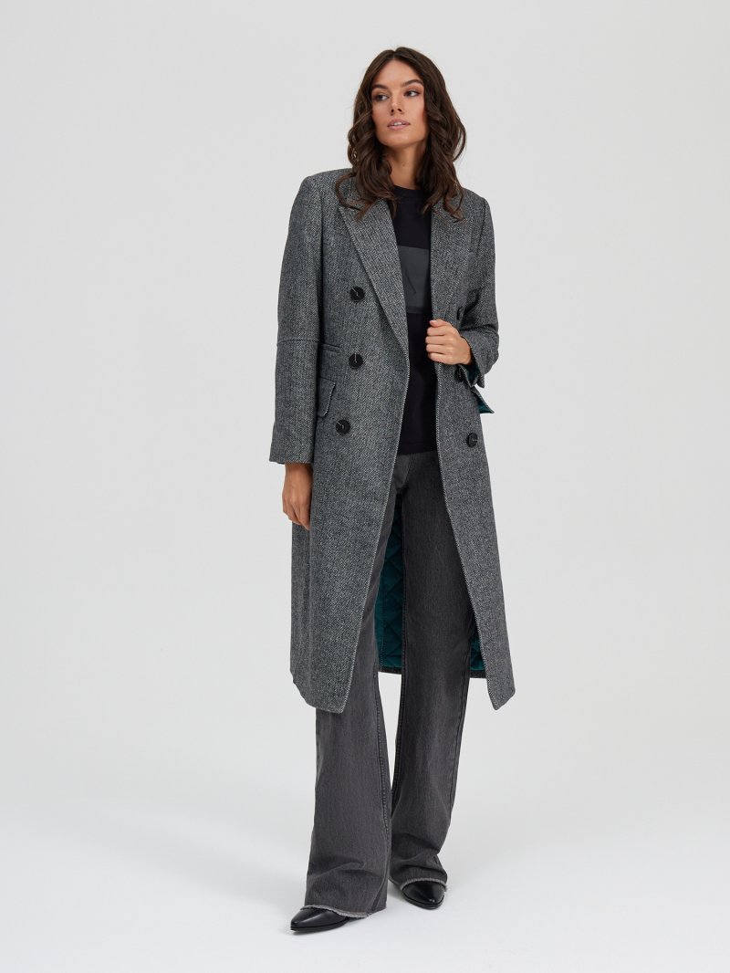 Пальто женское Francesco Donni серый меланж