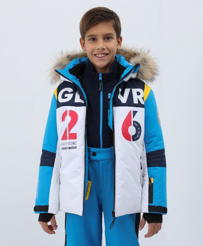 Gulliver Куртка зимняя с графическим принтом и натуральным мехом Gulliver